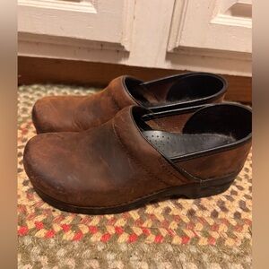 Dansko Brown Leather Women's Clogs